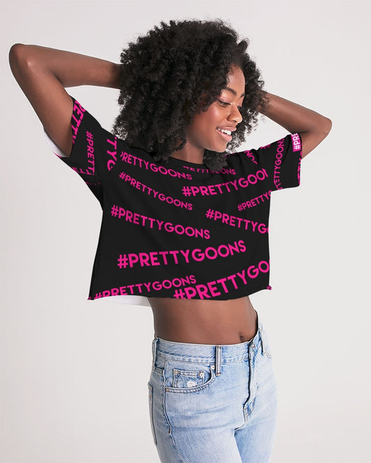 Pretty Goons all over Pink Women's Lounge Cropped Tee