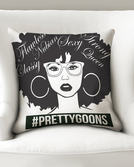 Pretty Goons Afro Throw Pillow Case 18"x18"