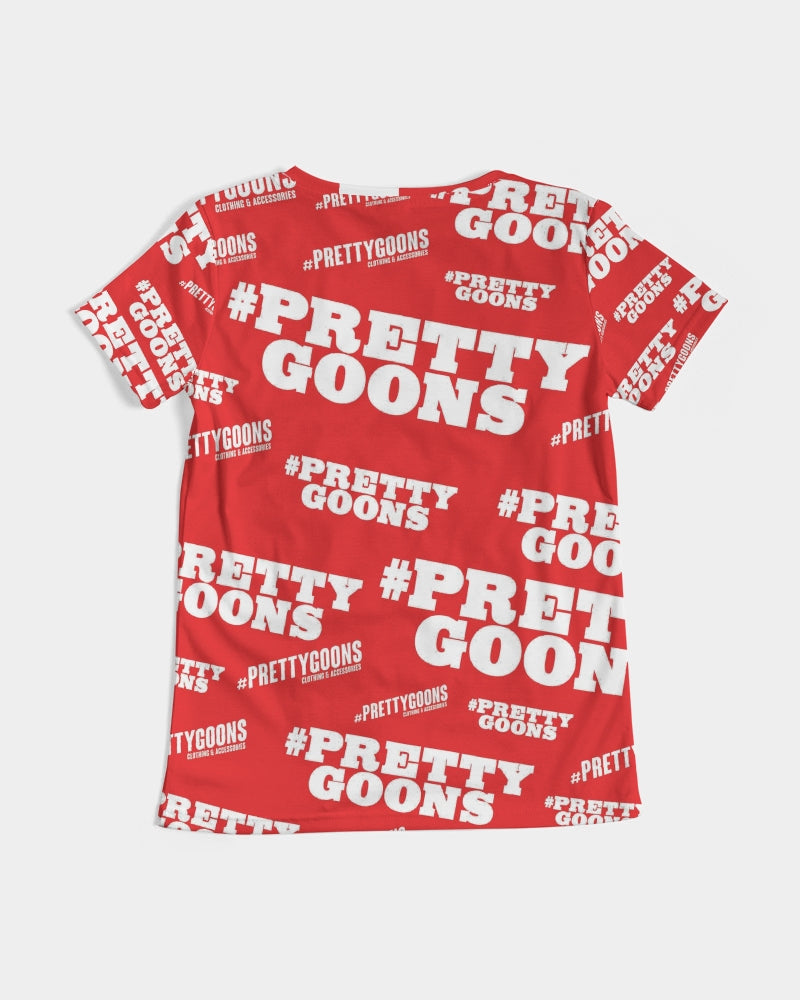 Pretty Goons Duped Red Women's V-Neck Tee