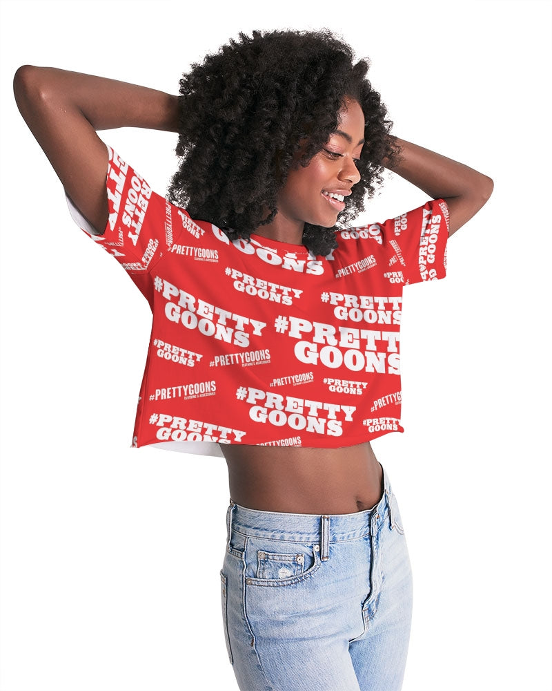 Pretty Goons Duped Red Women's Lounge Cropped Tee
