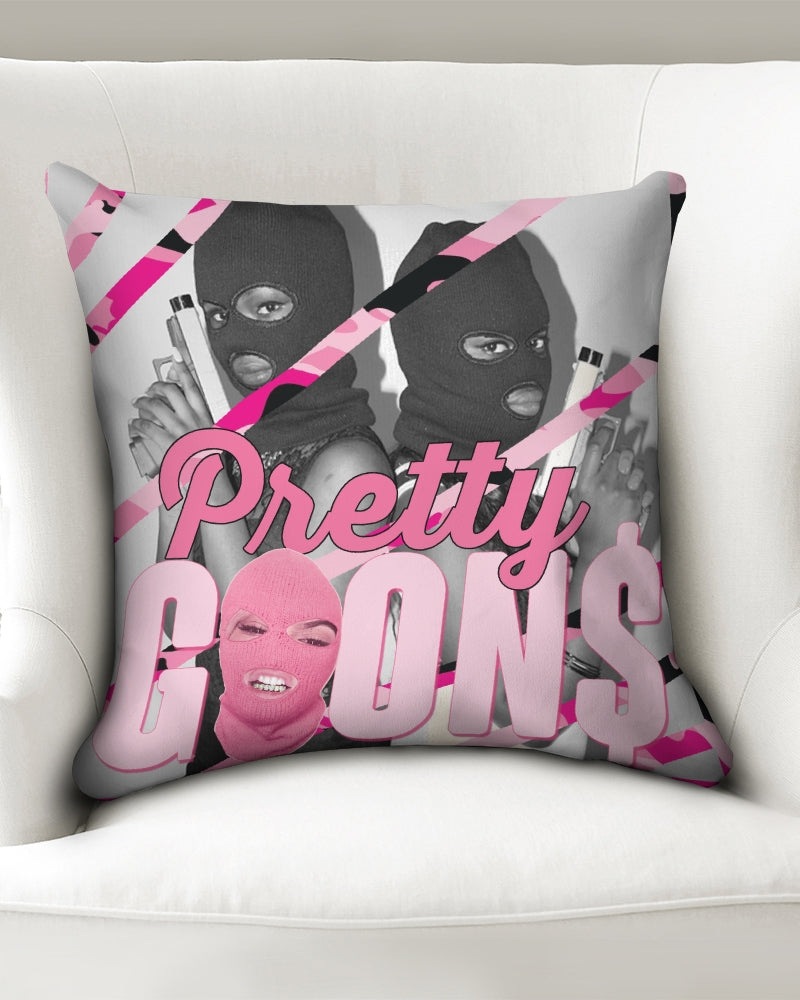 Pretty Goons Pink Camo Throw Pillow Case 18"x18"