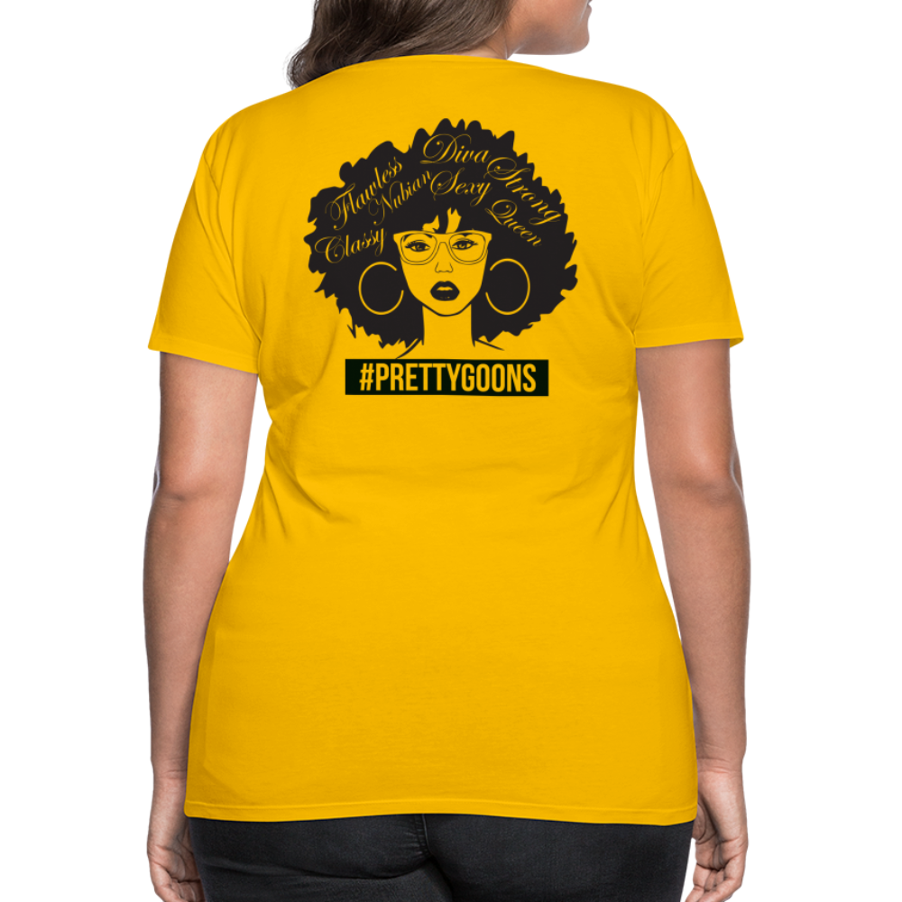 PRETTY GOONS AFRO AFFIRMATION YELLOW Women’s Premium T-Shirt - sun yellow