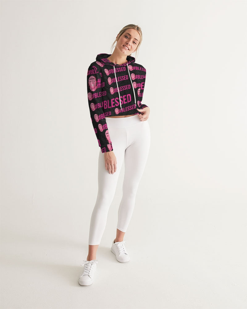 Pretty Goons - #Blessed Black Women's Cropped Hoodie
