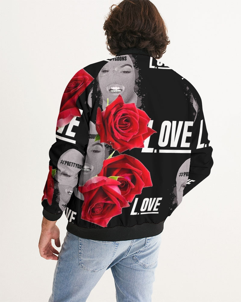 Pretty Goons Love BLACK Men's Bomber Jacket ROSE