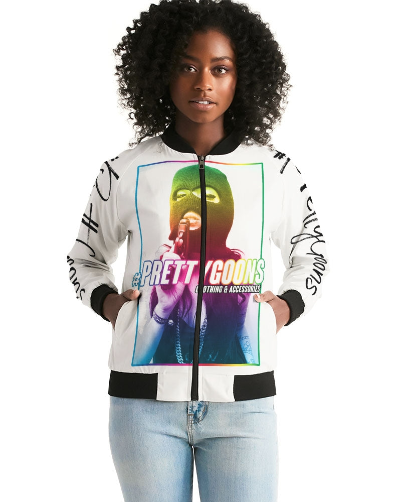 Pretty Goons Rainbow Guns Women's Bomber Jacket