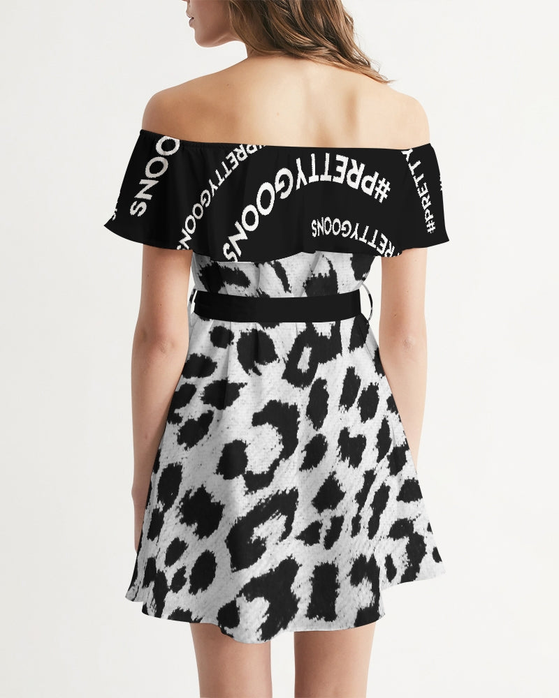 Pretty Goons Jaguar  Women's Off-Shoulder Dress