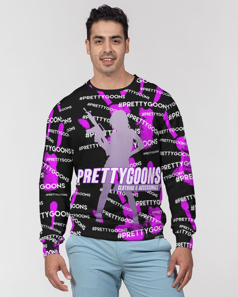 HIGH-FIVE-PURPLE Men's Classic French Terry Crewneck Pullover