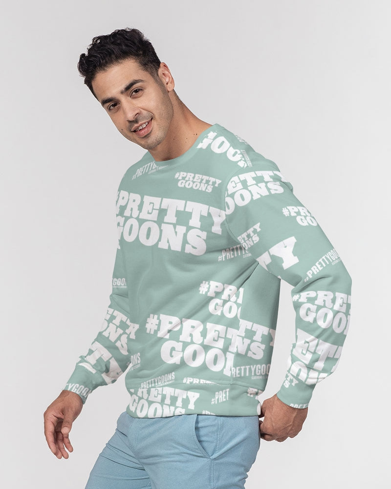 Pretty Goons Duped Mint Green Men's Classic French Terry Crewneck Pullover