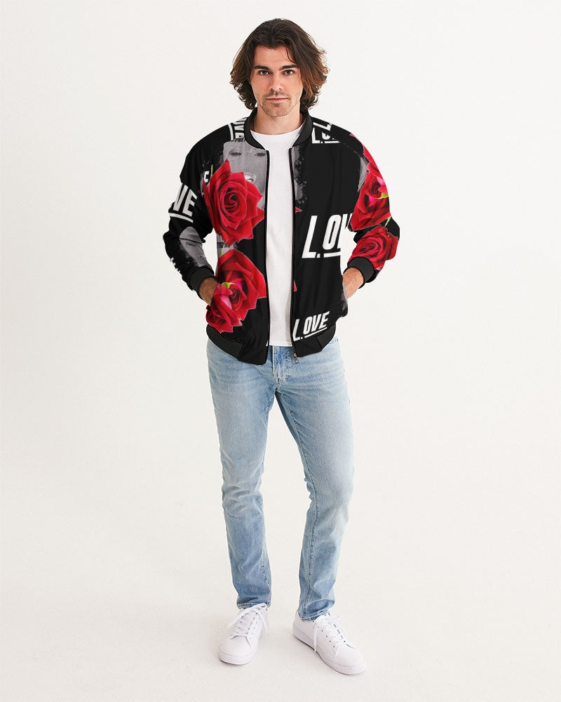 Pretty Goons Love BLACK Men's Bomber Jacket ROSE