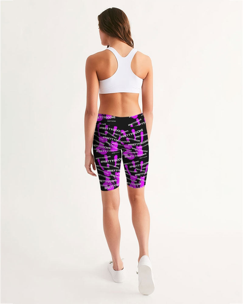 HIGH-FIVE-PURPLE Women's Mid-Rise Bike Shorts
