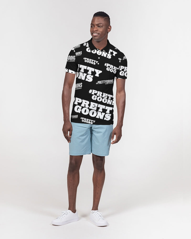 Pretty Goons Duped BLACK Men's Slim Fit Short Sleeve Polo