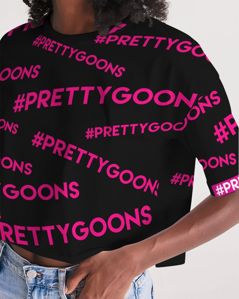 Pretty Goons all over Pink Women's Lounge Cropped Tee