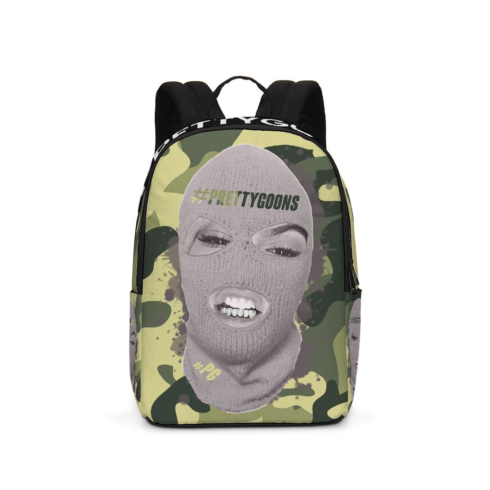Pretty Goons Green Camo Large Backpack