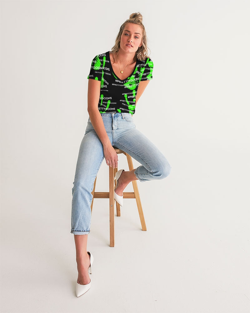 HIGH FIVE LIME Women's V-Neck Tee