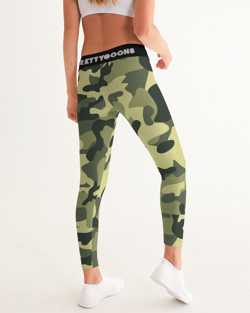 Green Camo Women's Yoga Pants