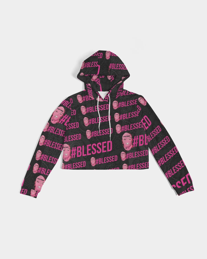 Pretty Goons - #Blessed Black Women's Cropped Hoodie