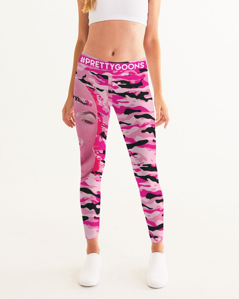 Pretty Goons Pink Camo  Women's Yoga Pants