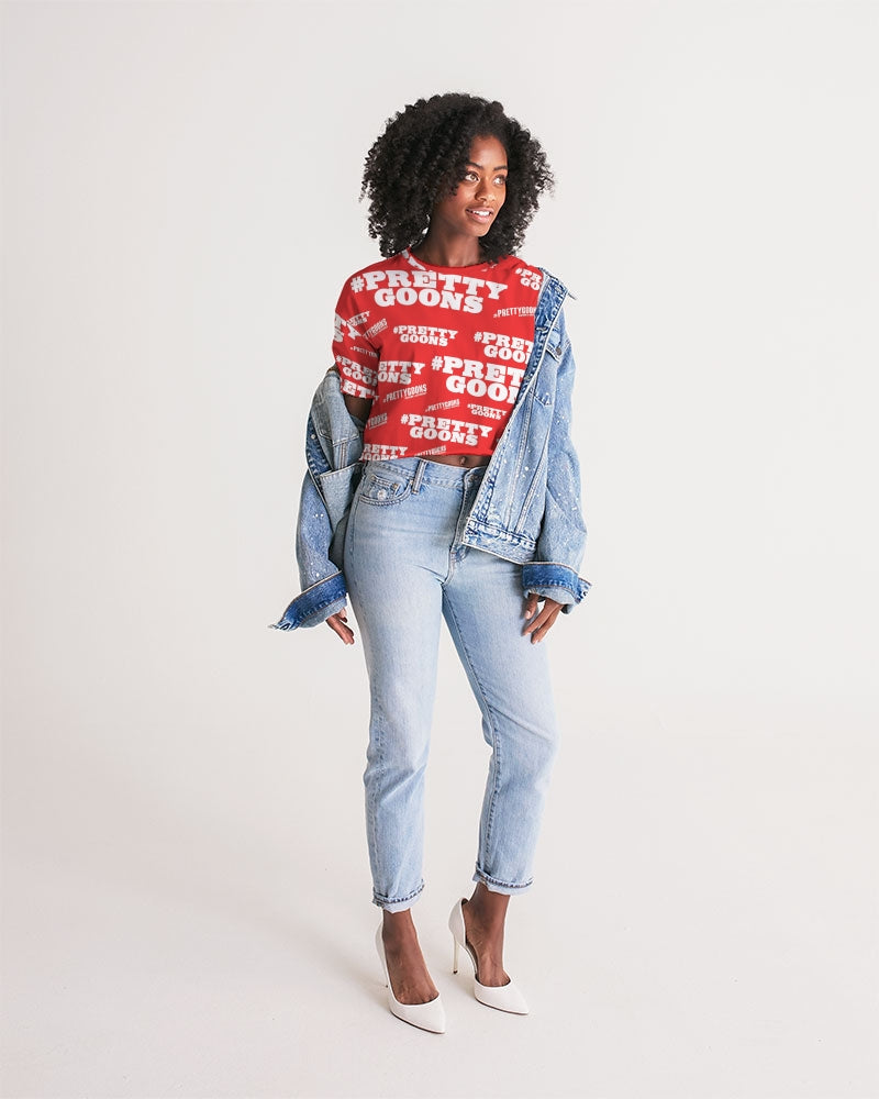 Pretty Goons Duped Red Women's Lounge Cropped Tee