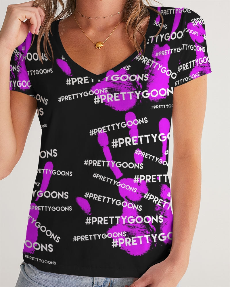HIGH-FIVE-PURPLE Women's V-Neck Tee