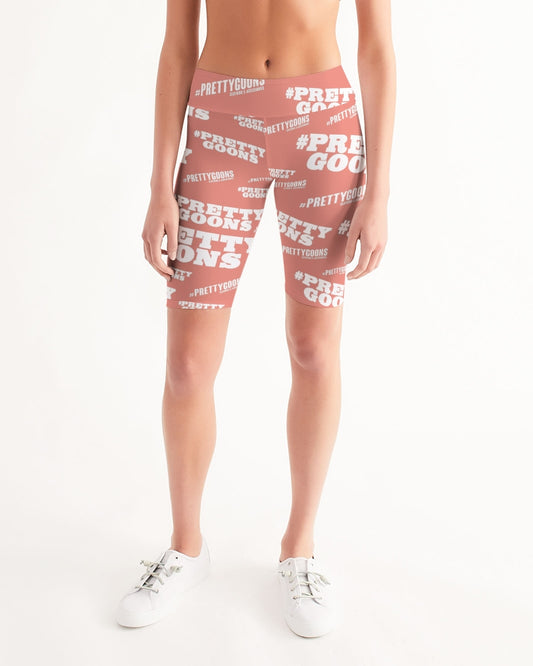 Pretty Goons Dups Salmon Women's Mid-Rise Bike Shorts