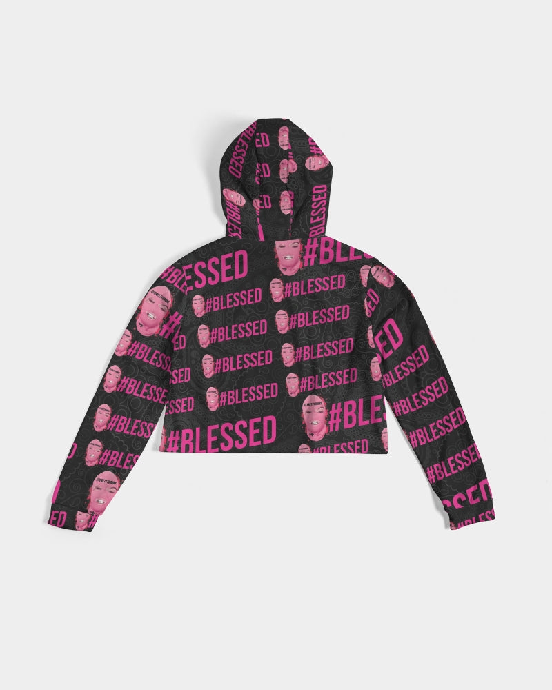 Pretty Goons - #Blessed Black Women's Cropped Hoodie