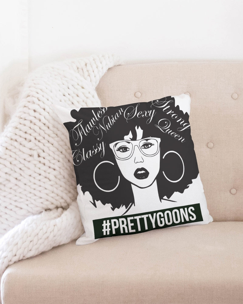 Pretty Goons Afro Throw Pillow Case 18"x18"