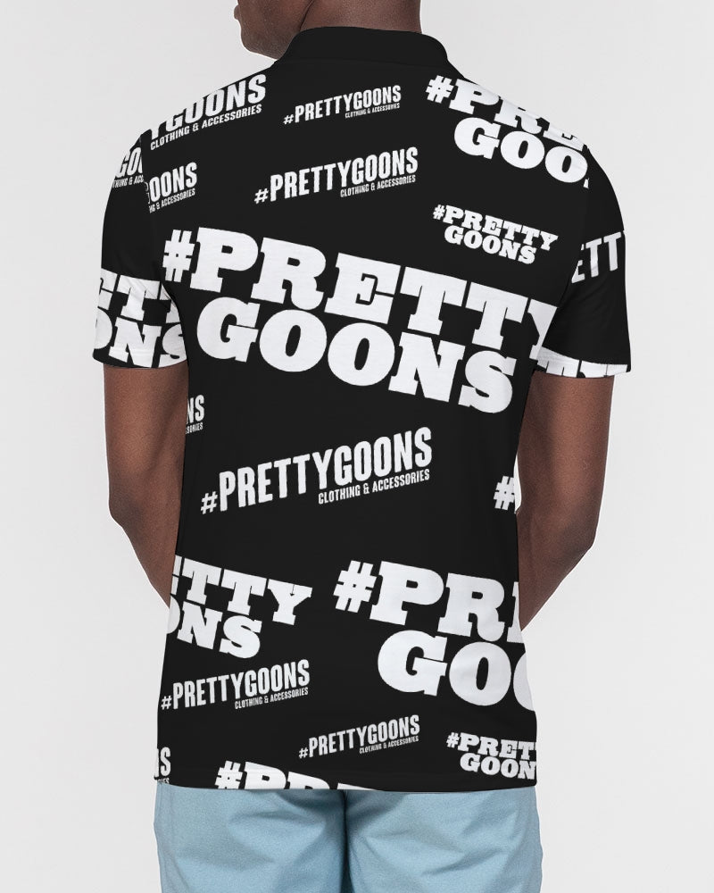 Pretty Goons Duped BLACK Men's Slim Fit Short Sleeve Polo