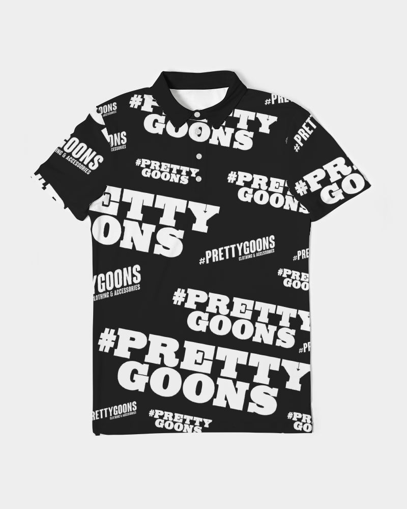 Pretty Goons Duped BLACK Men's Slim Fit Short Sleeve Polo