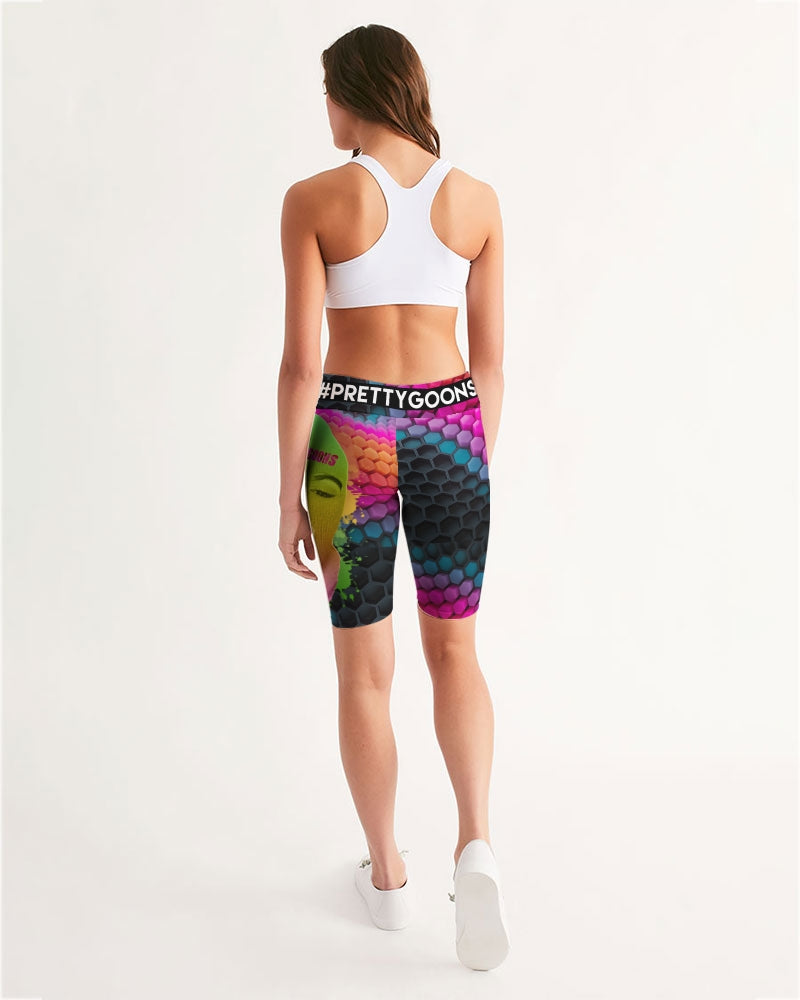 Pretty Goons Hexagon Women's Mid-Rise Bike Shorts