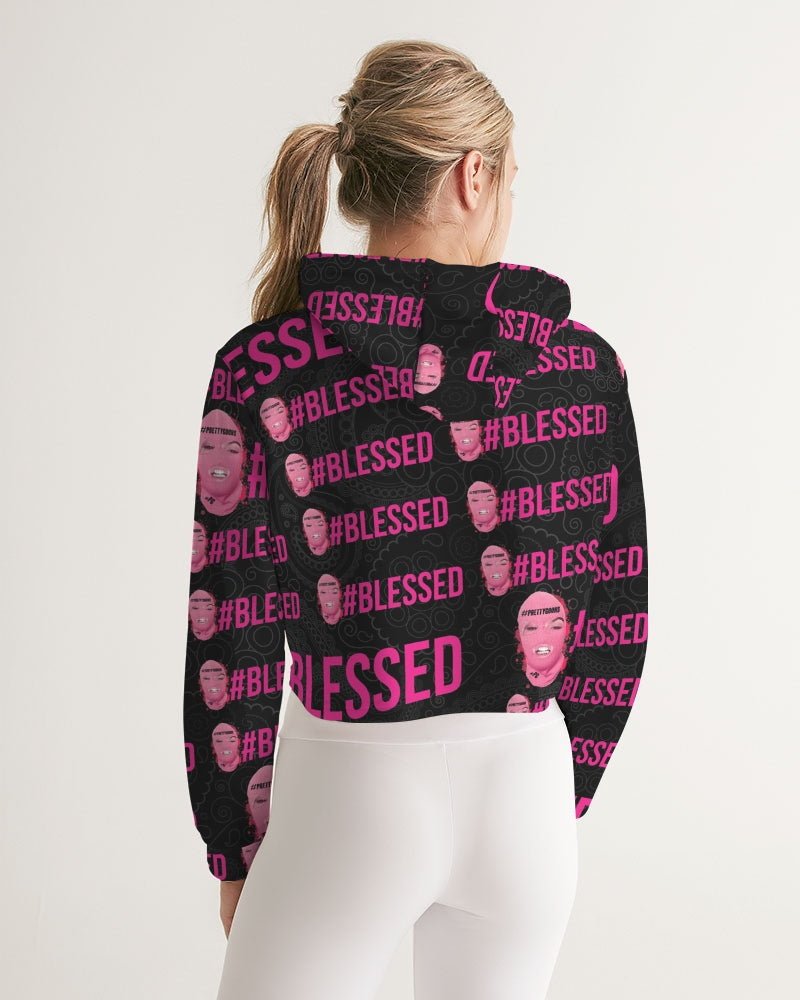 Pretty Goons - #Blessed Black Women's Cropped Hoodie