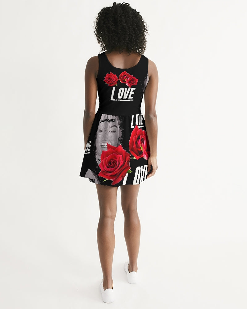Love BLACK Women's Scoop Neck Skater Dress ROSE