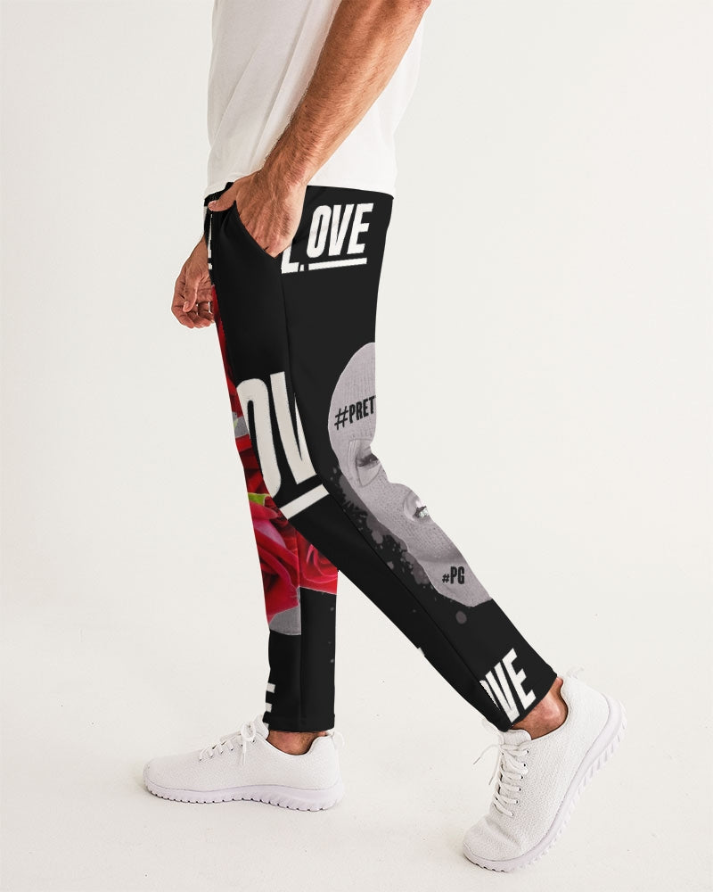 Pretty Goons Love BLACK Men's Joggers ROSE