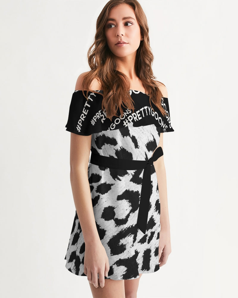 Pretty Goons Jaguar  Women's Off-Shoulder Dress