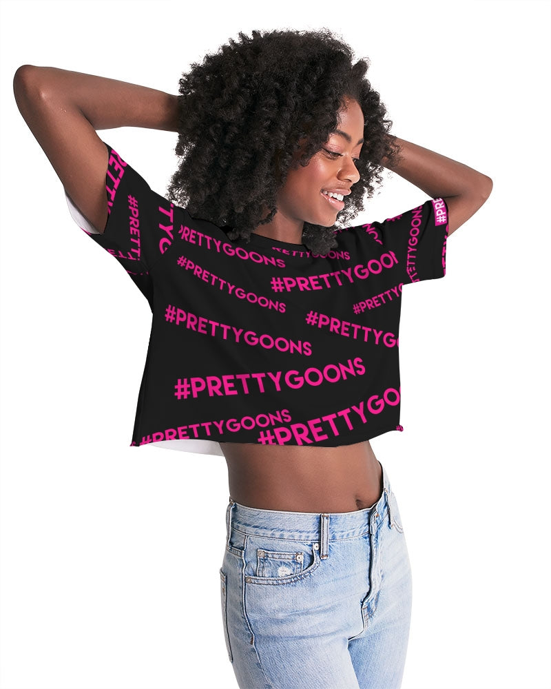 Pretty Goons all over Pink Women's Lounge Cropped Tee
