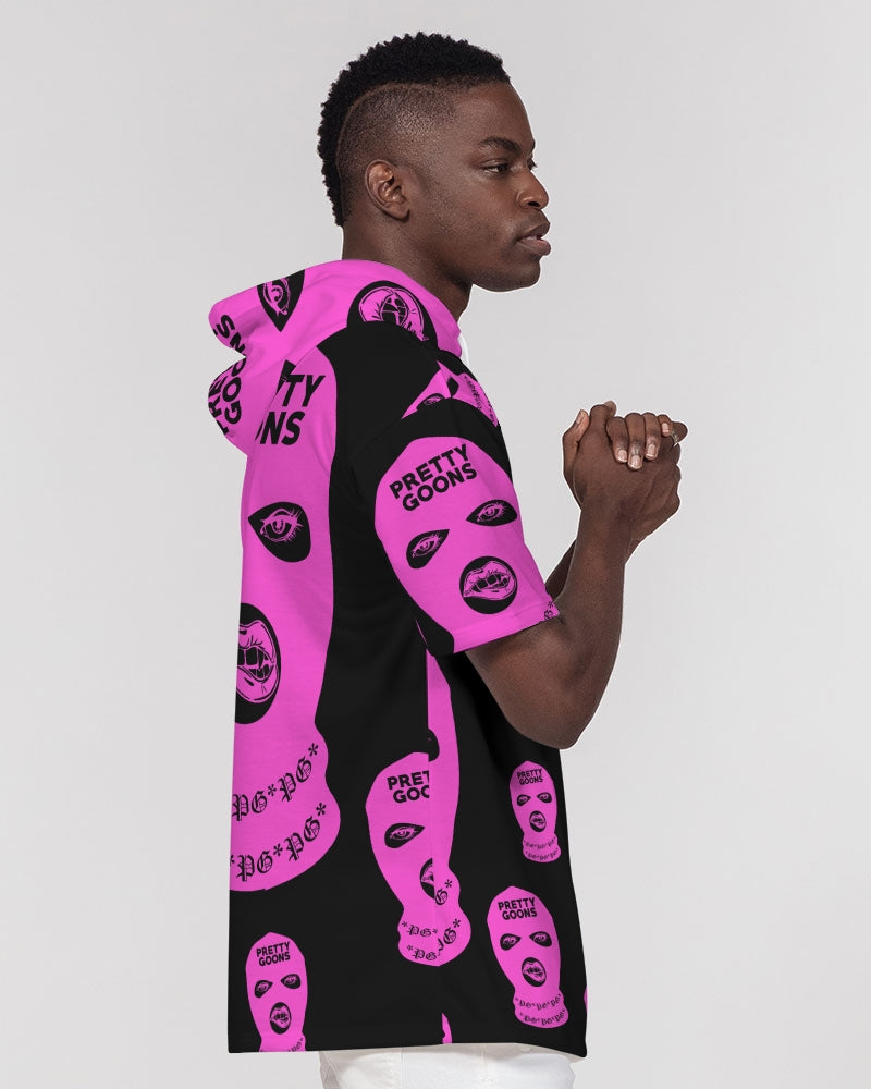 Pretty Goons all over Pink Men's Premium Heavyweight Short Sleeve Hoodie