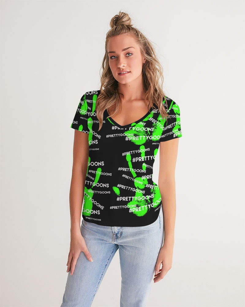 HIGH FIVE LIME Women's V-Neck Tee