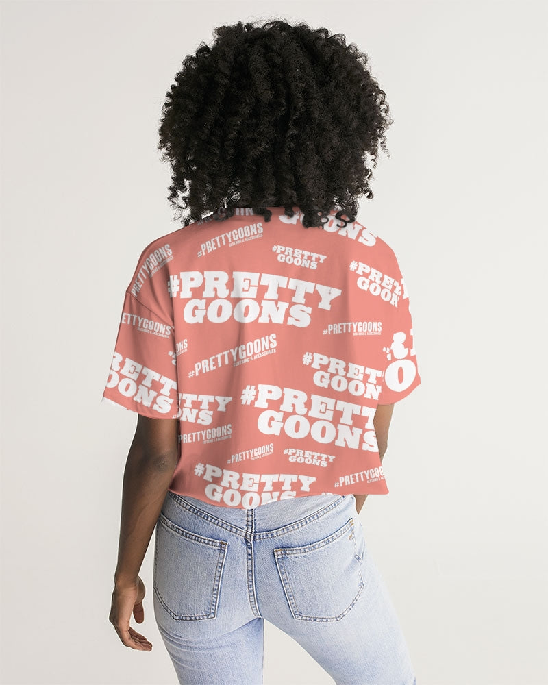 Pretty Goons Dups Salmon Women's Lounge Cropped Tee