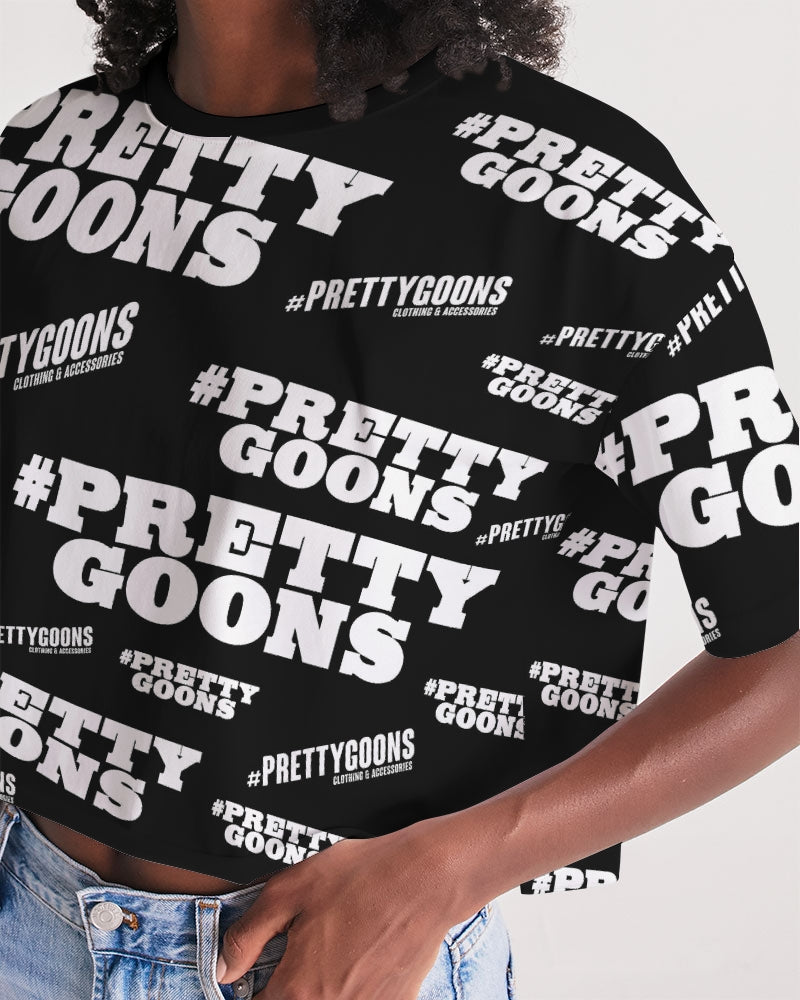 Pretty Goons Duped BLACK Women's Lounge Cropped Tee