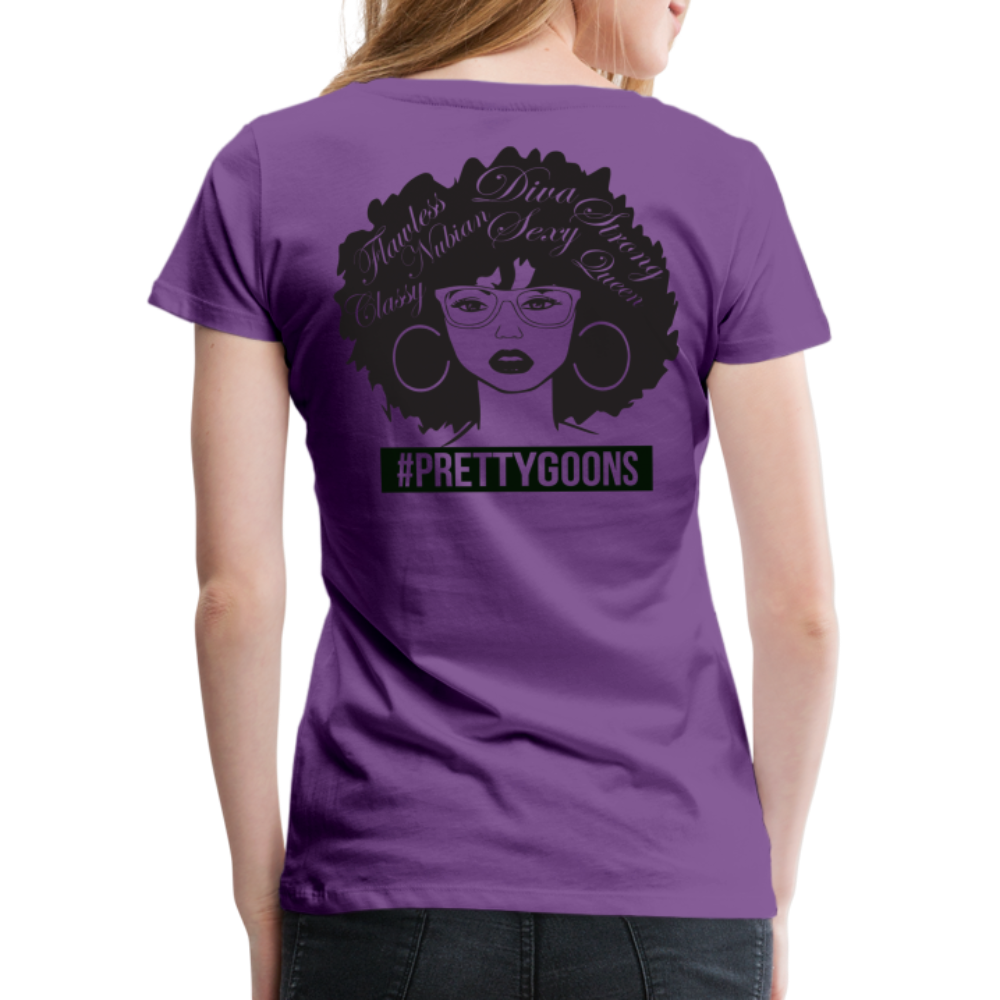 PRETTY GOONS AFRO AFFIRMATION Women’s Premium T-Shirt - purple