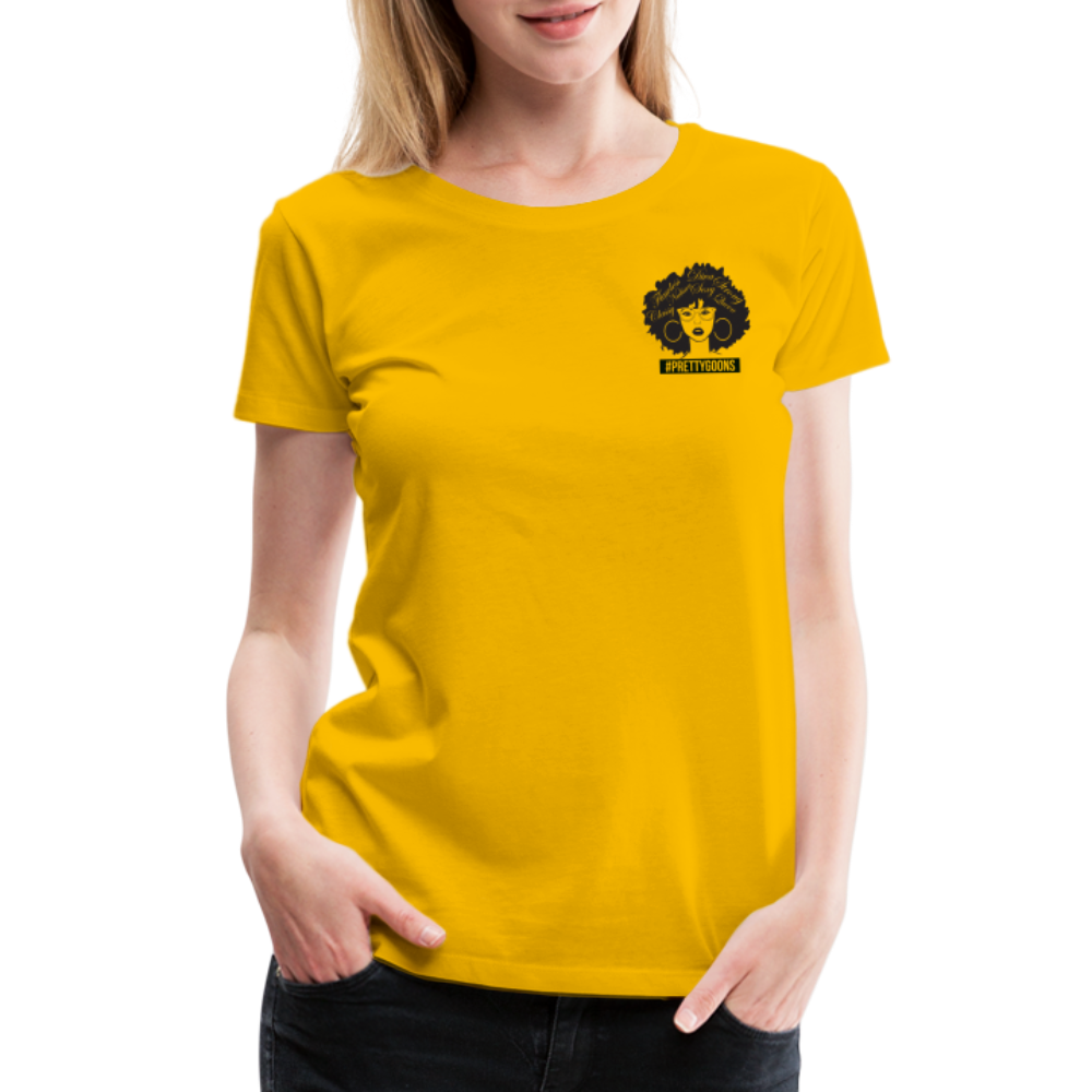 PRETTY GOONS AFRO AFFIRMATION YELLOW Women’s Premium T-Shirt - sun yellow