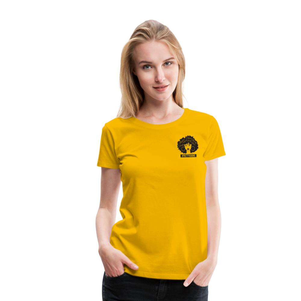 PRETTY GOONS AFRO AFFIRMATION YELLOW Women’s Premium T-Shirt - sun yellow