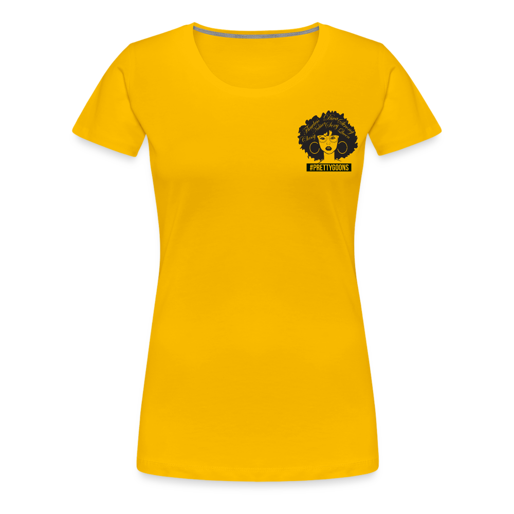PRETTY GOONS AFRO AFFIRMATION YELLOW Women’s Premium T-Shirt - sun yellow