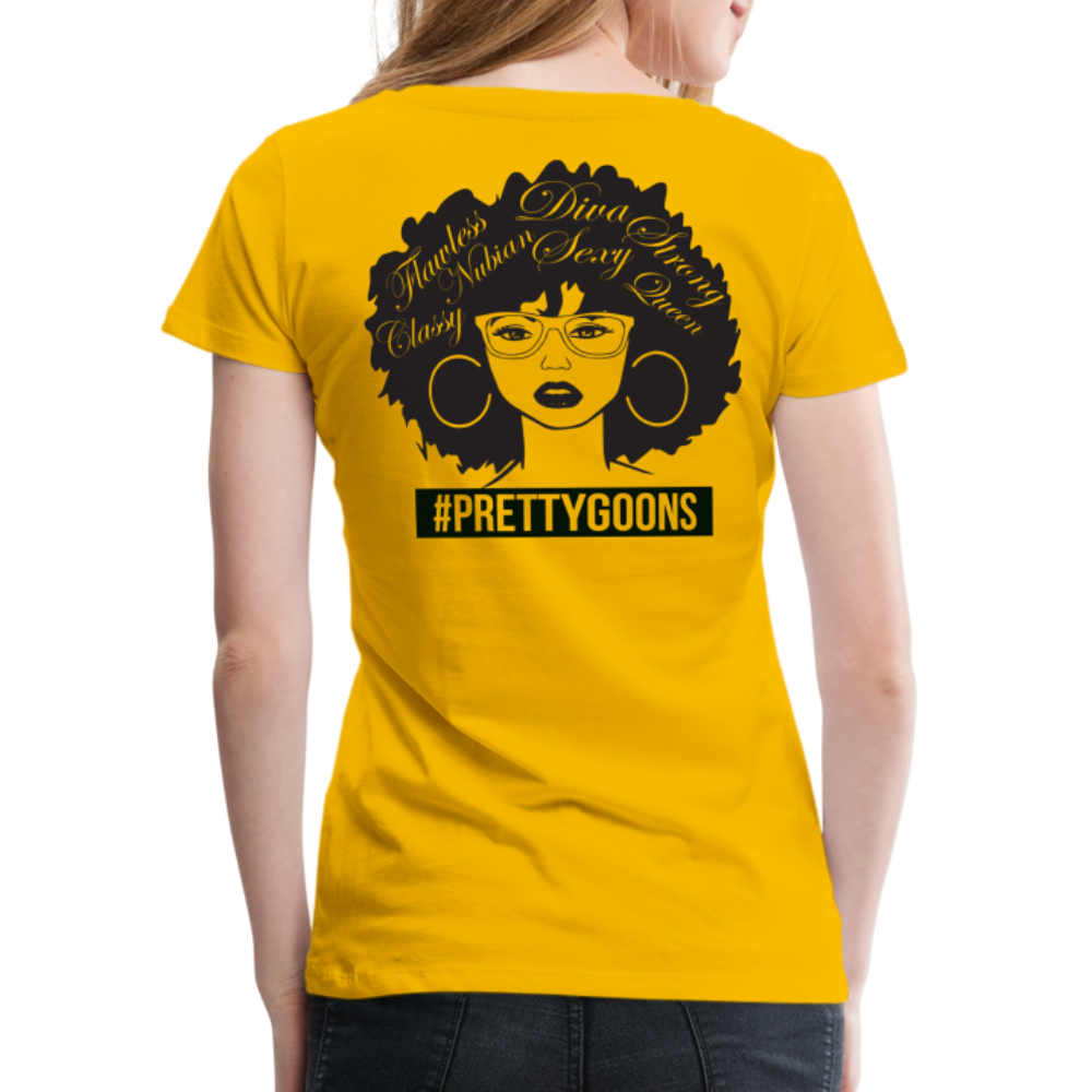 PRETTY GOONS AFRO AFFIRMATION YELLOW Women’s Premium T-Shirt - sun yellow