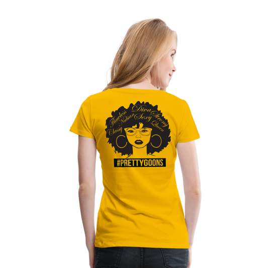 PRETTY GOONS AFRO AFFIRMATION YELLOW Women’s Premium T-Shirt - sun yellow
