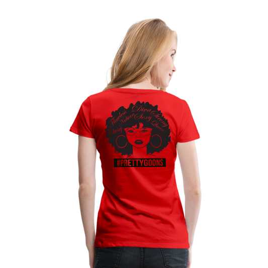 PRETTY GOONS AFRO AFFIRMATION RED Women’s Premium T-Shirt - red