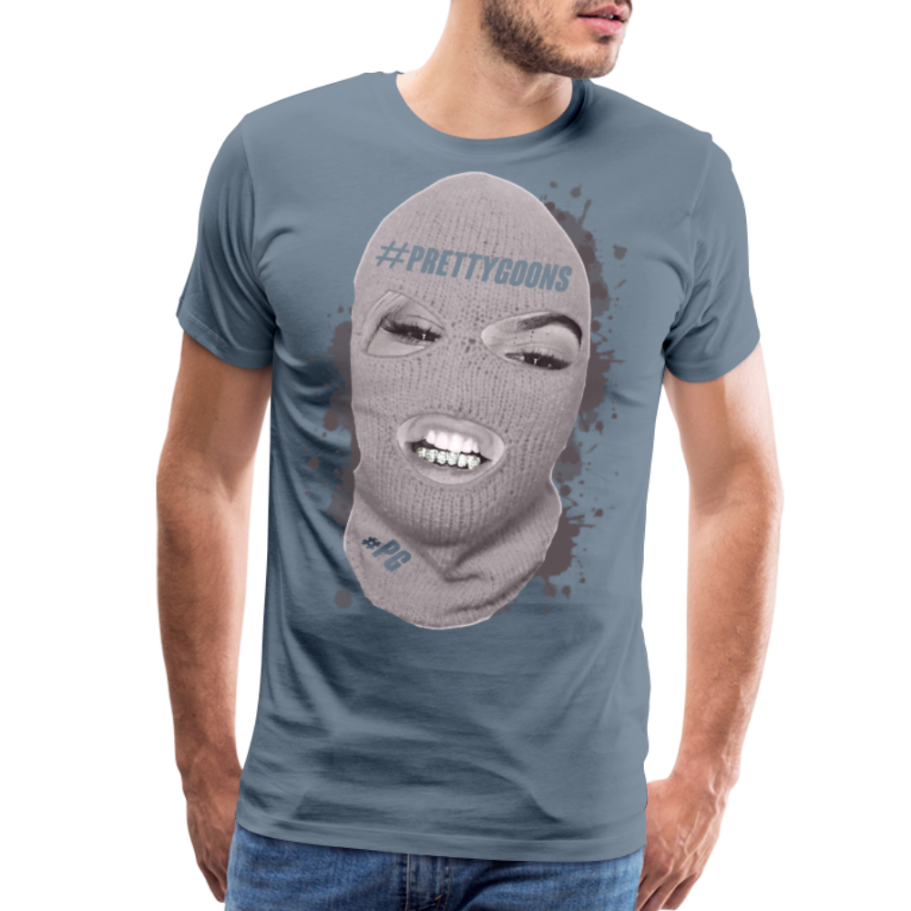 PRETTY GOONS BIG SKI MASK Men's Premium T-Shirt - steel blue