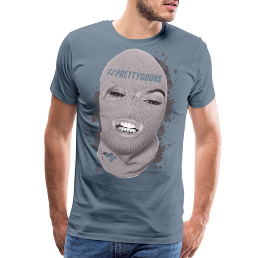 PRETTY GOONS BIG SKI MASK Men's Premium T-Shirt - steel blue