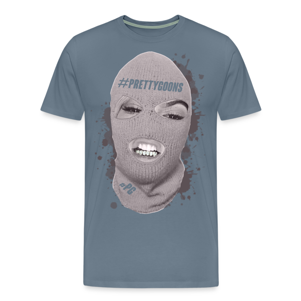 PRETTY GOONS BIG SKI MASK Men's Premium T-Shirt - steel blue